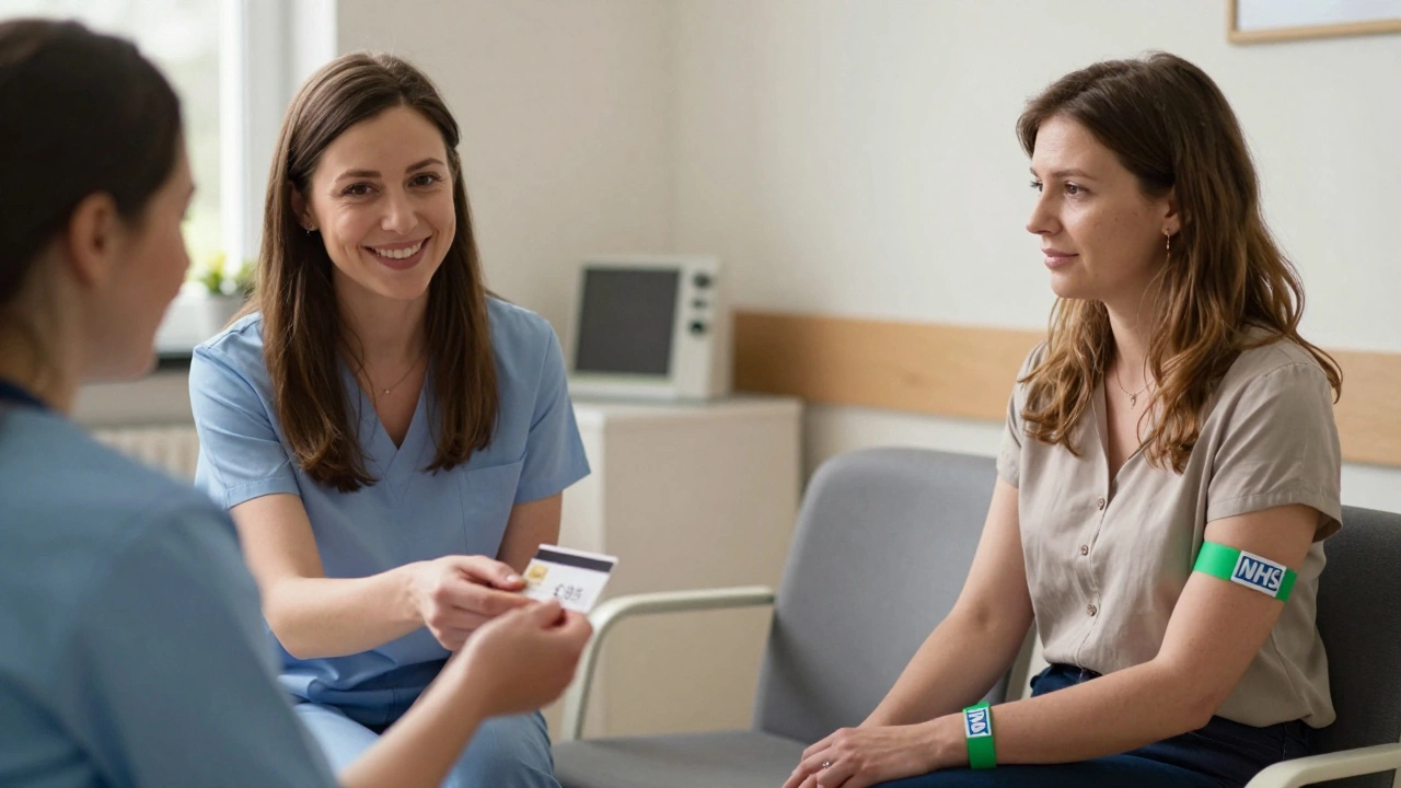 A woman receiving private GP care beside the same woman registered with NHS, showing two healthcare paths.