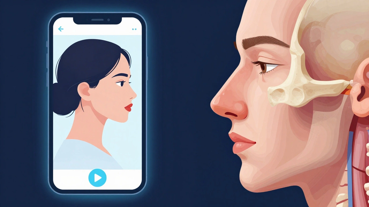 Contrast between filtered social media image and realistic nasal anatomy
