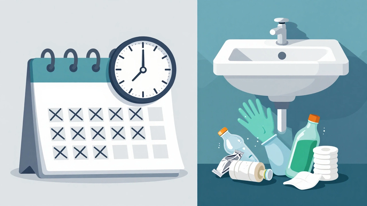 Illustration of wasted time and plastic waste from salon services