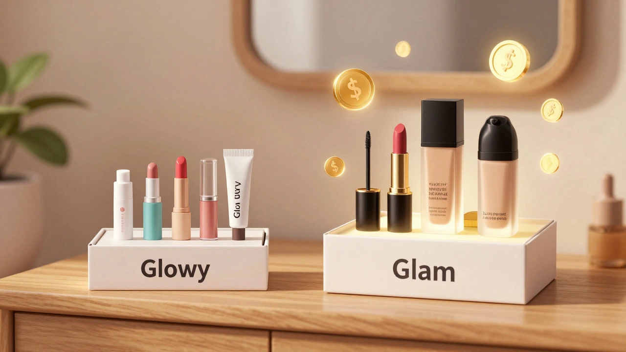 Comparison of two beauty boxes showing different product quantities and values