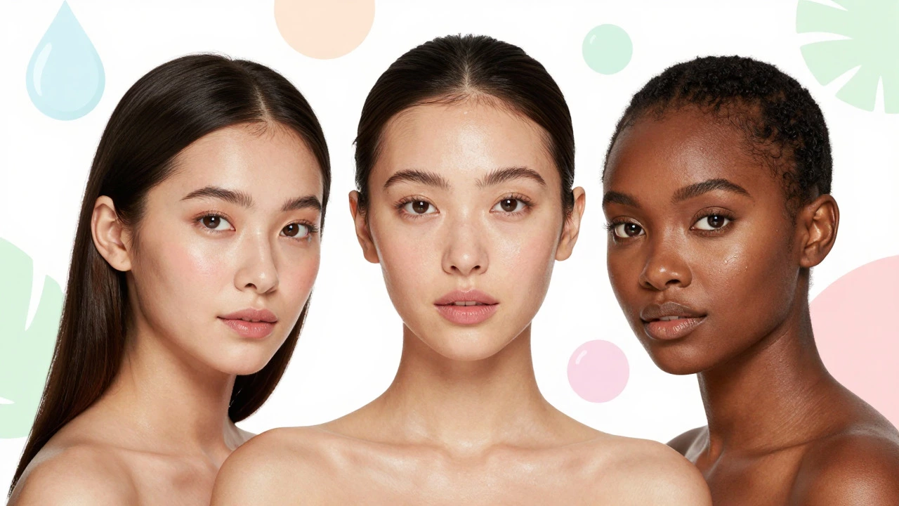 Diverse women with glowing, healthy natural skin