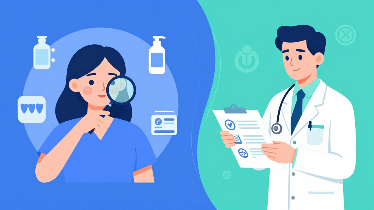 Illustration comparing esthetician and dermatologist roles