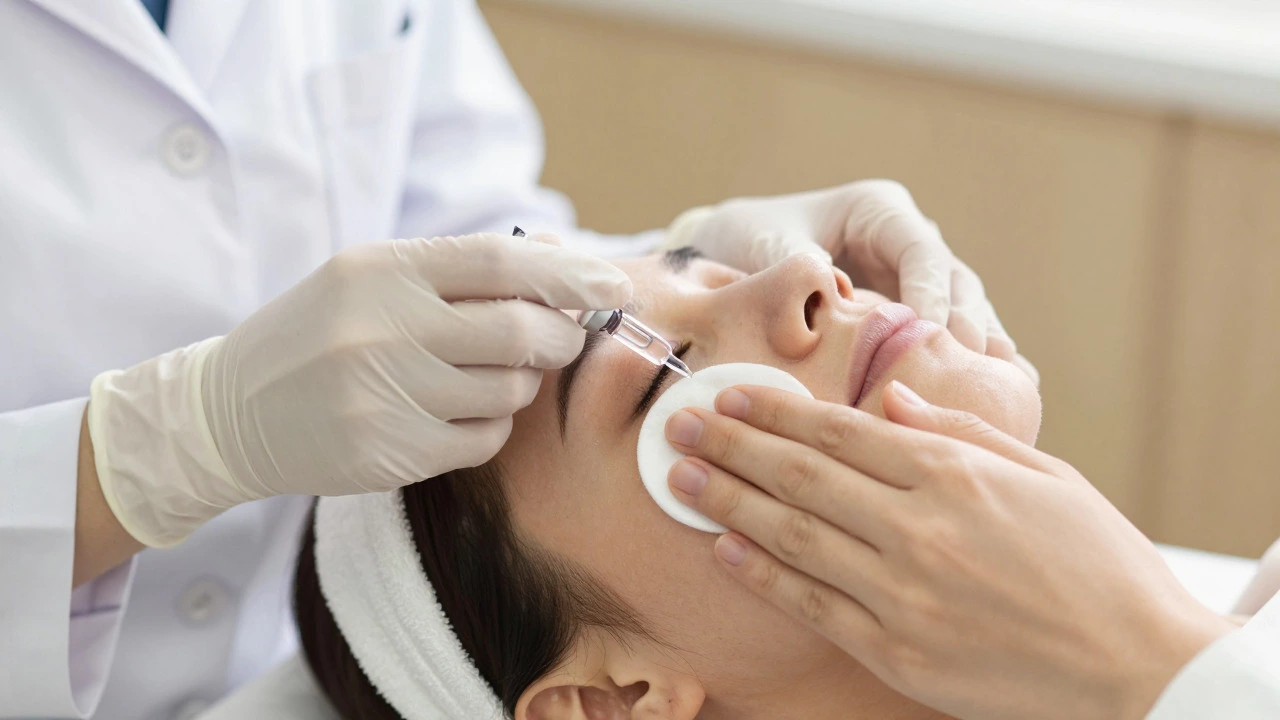 Hands of a doctor and esthetician collaborating on skincare, blending medical and cosmetic care