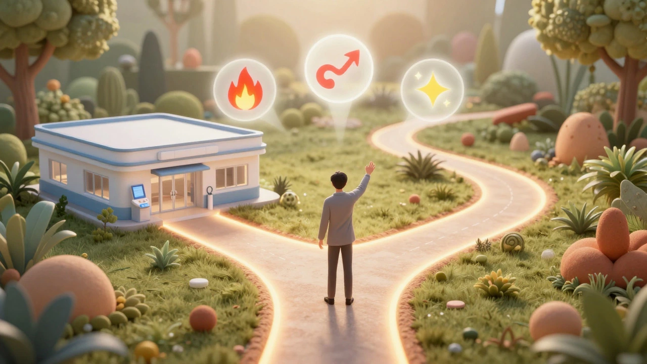 Person choosing between a medical clinic path and a spa path for their skin concerns